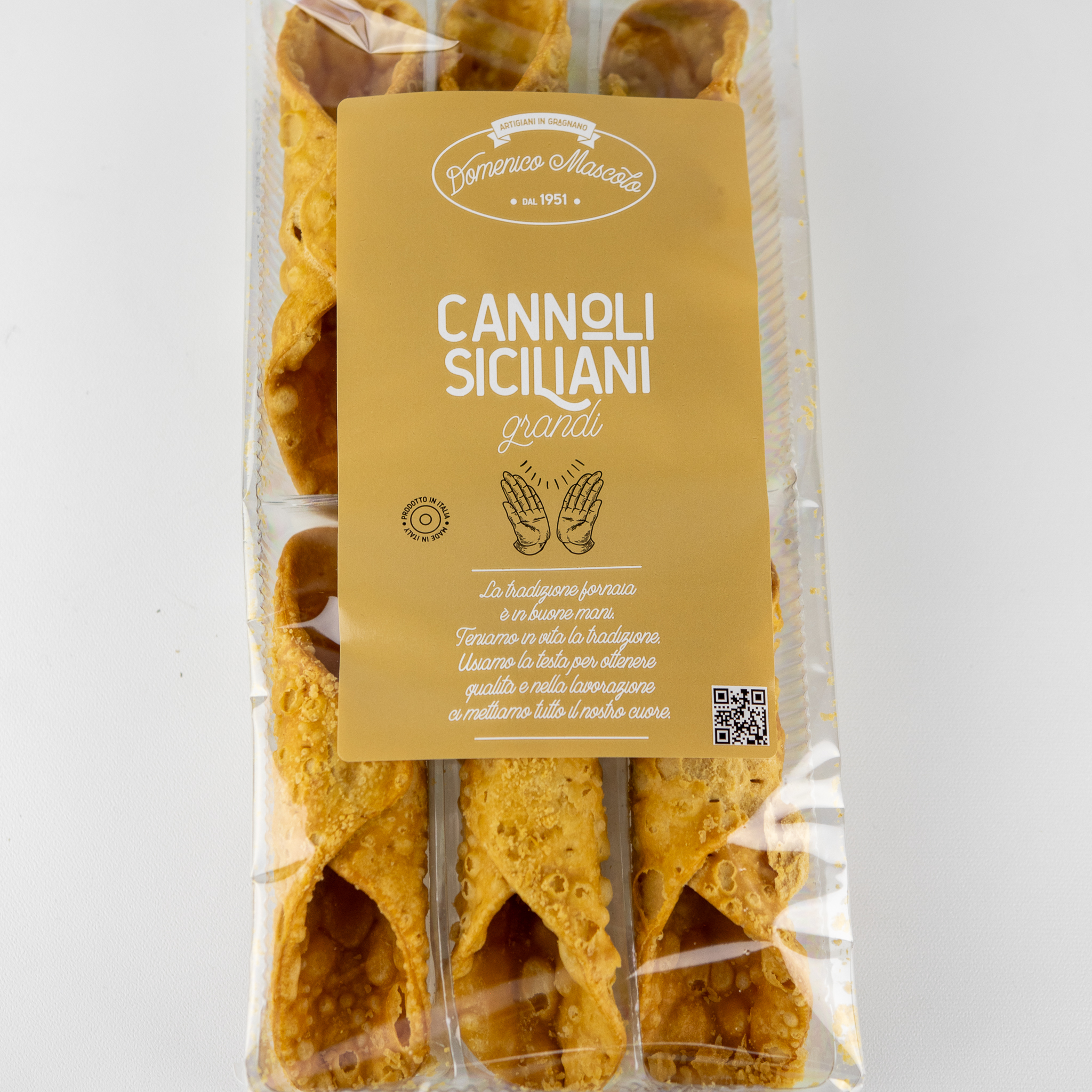 Cannoli grandi siciliani 8 pakker 6/27 gr biscotti mascolo*