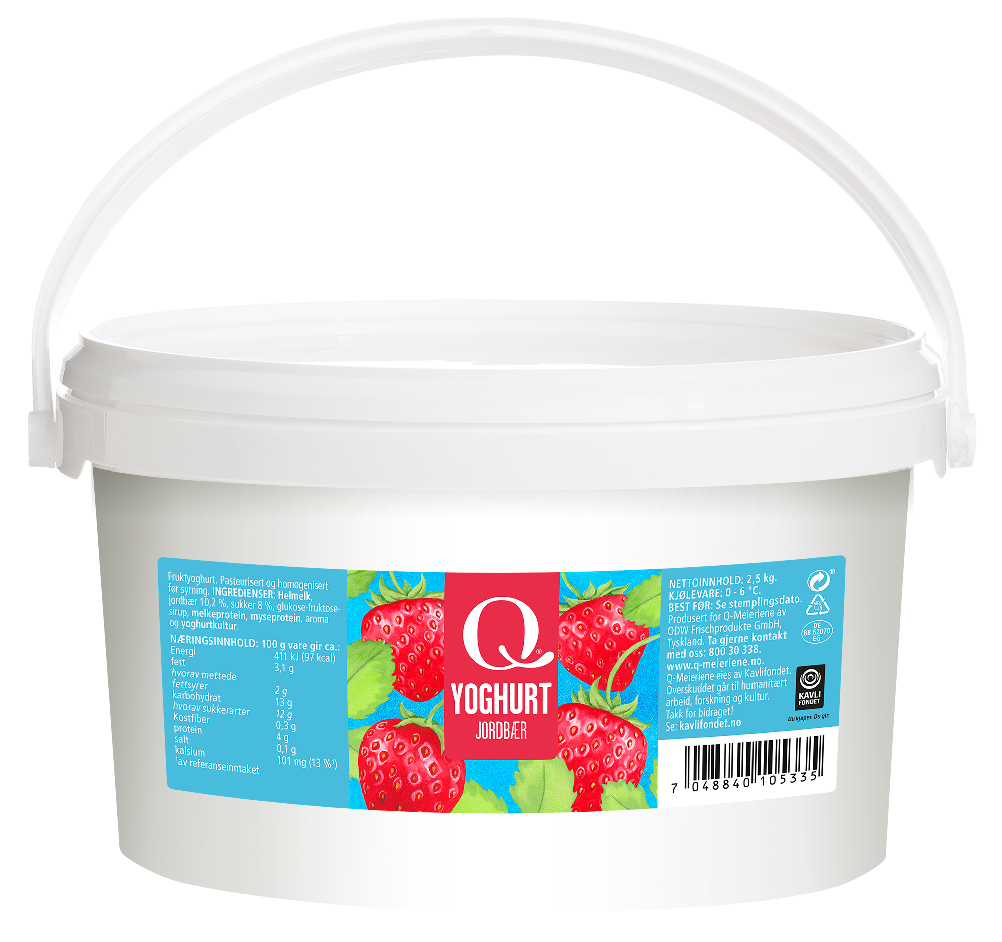 Yoghurt jordbær 2,5 kg q-meieriene***