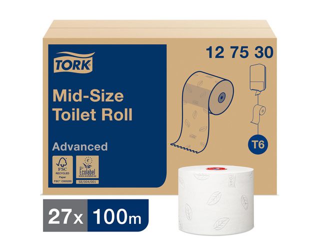Tork myk mid-size toalettrull t6 100 m 27 ruller****