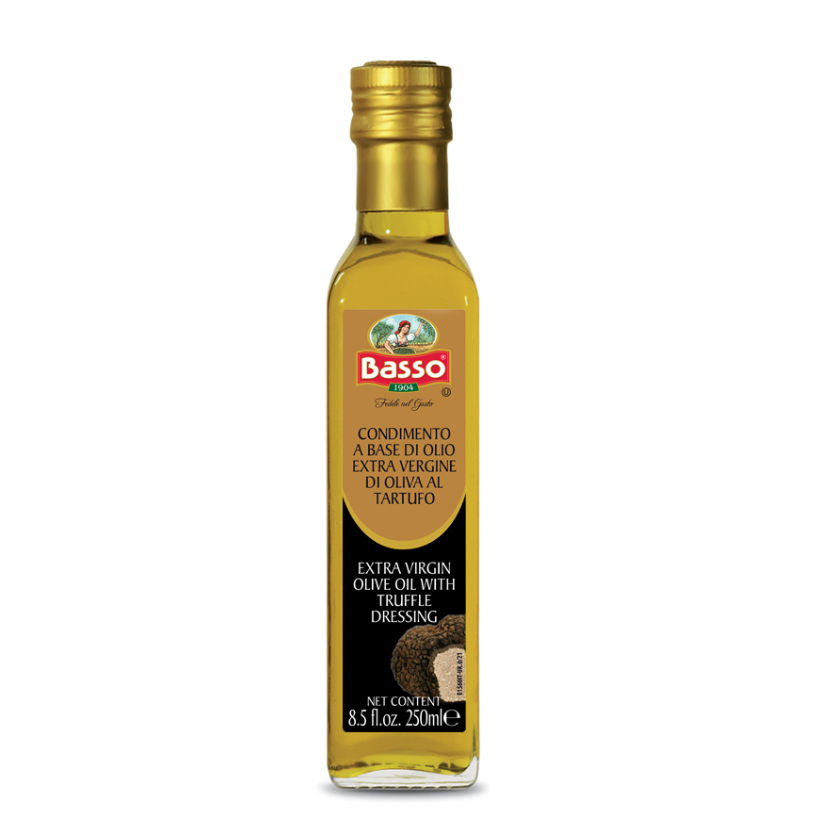 Olivenolje extra virgin m/trøff 250 ml basso***