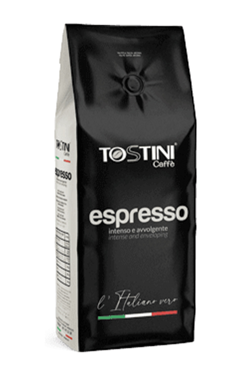 Kaffe espresso hele bønner 1kg pose tostini