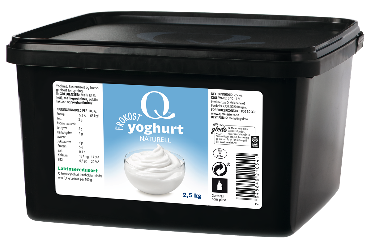 Yoghurt naturell 2,5 kg tine