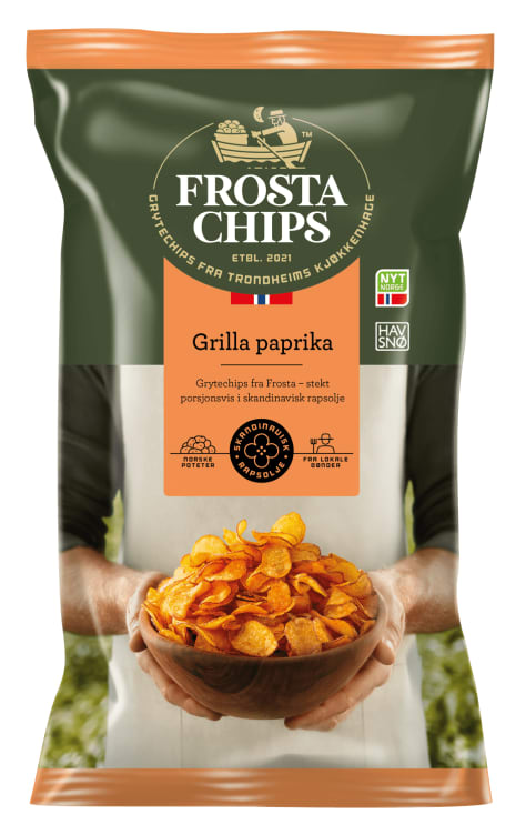 Potetgull grillet paprika 20/150 gr frosta chips