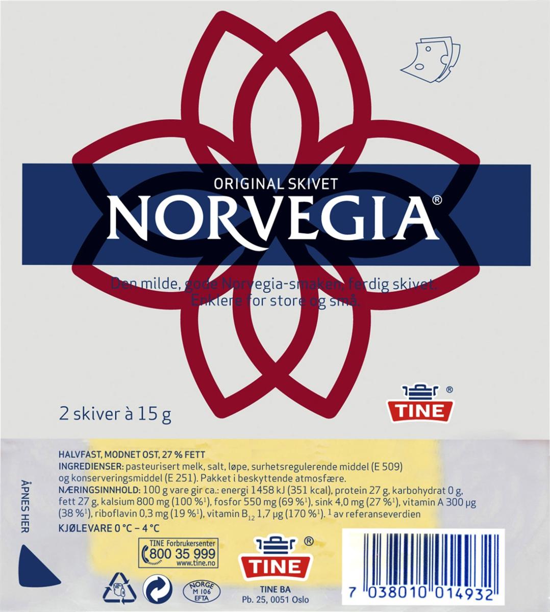 Norvegia 27 % kuvert 100/30 g tine