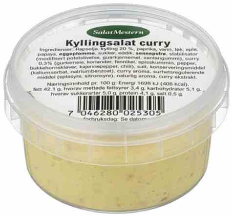 (utsolgt lev.)kyllingsalat curry 900 g salatmestern