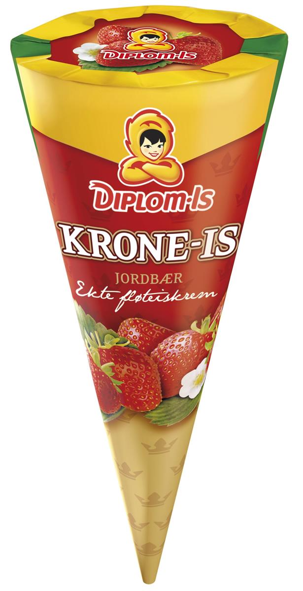 Krone-is jordbær 28 stk hennig olsen