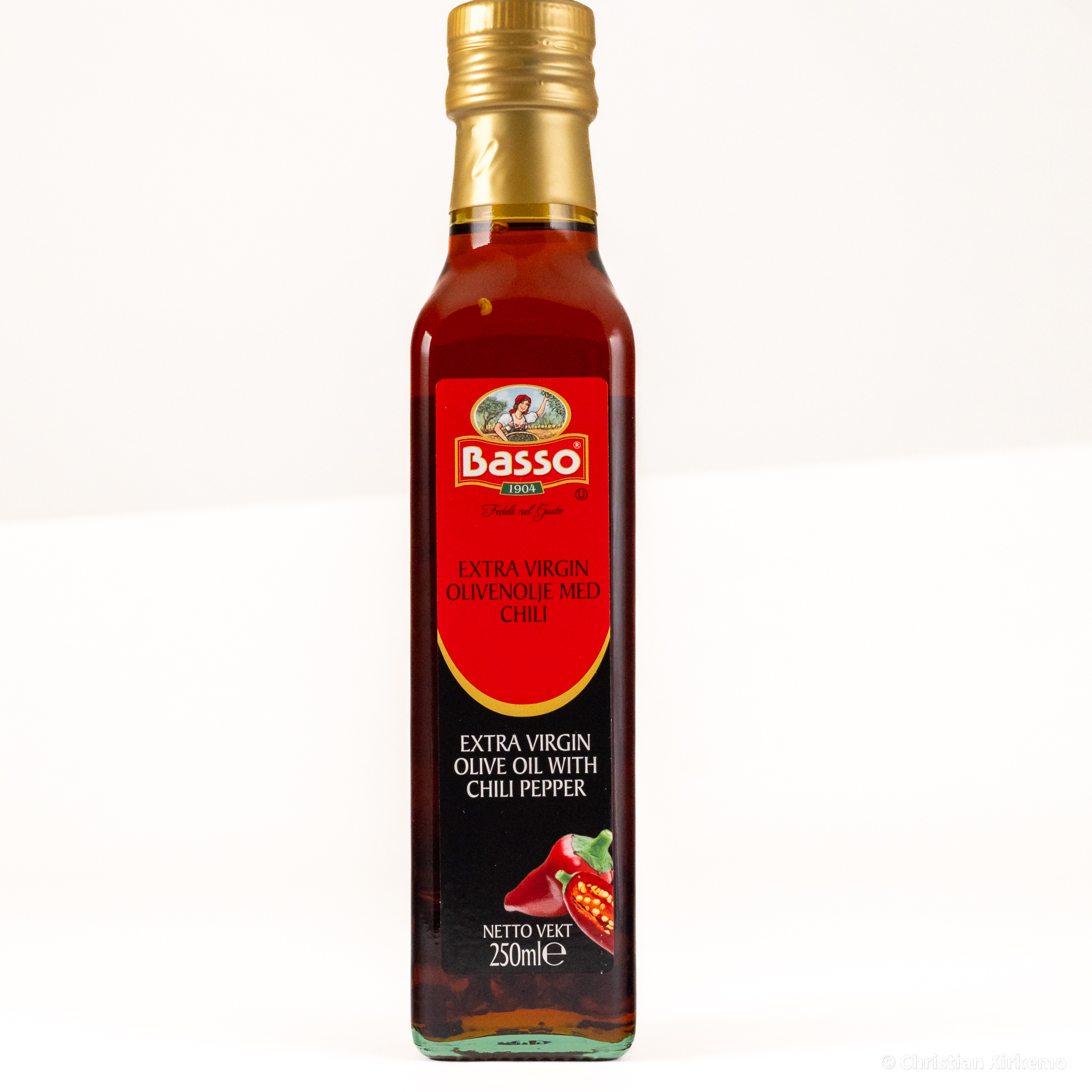 Olivenolje extra virgin m/chili 250 ml basso***