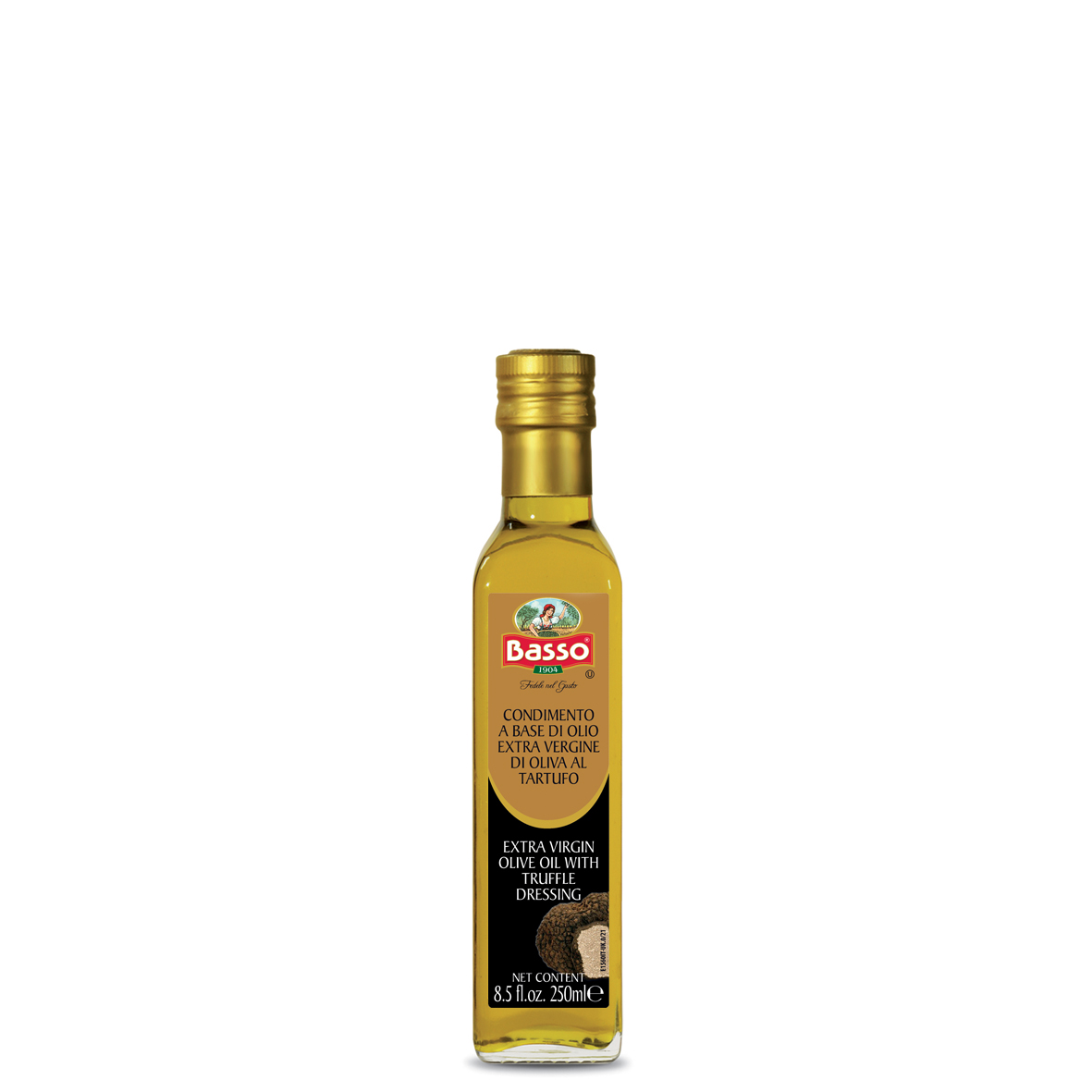 Olivenolje extra virgin m/trøff 250 ml basso***