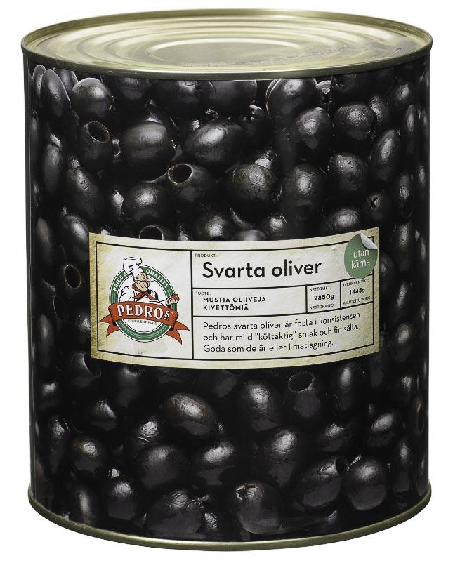 Oliven sort u/sten 3 kg pedros