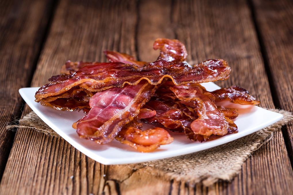 Bacon stekt 43 % i skiver 500 gr frys tulip