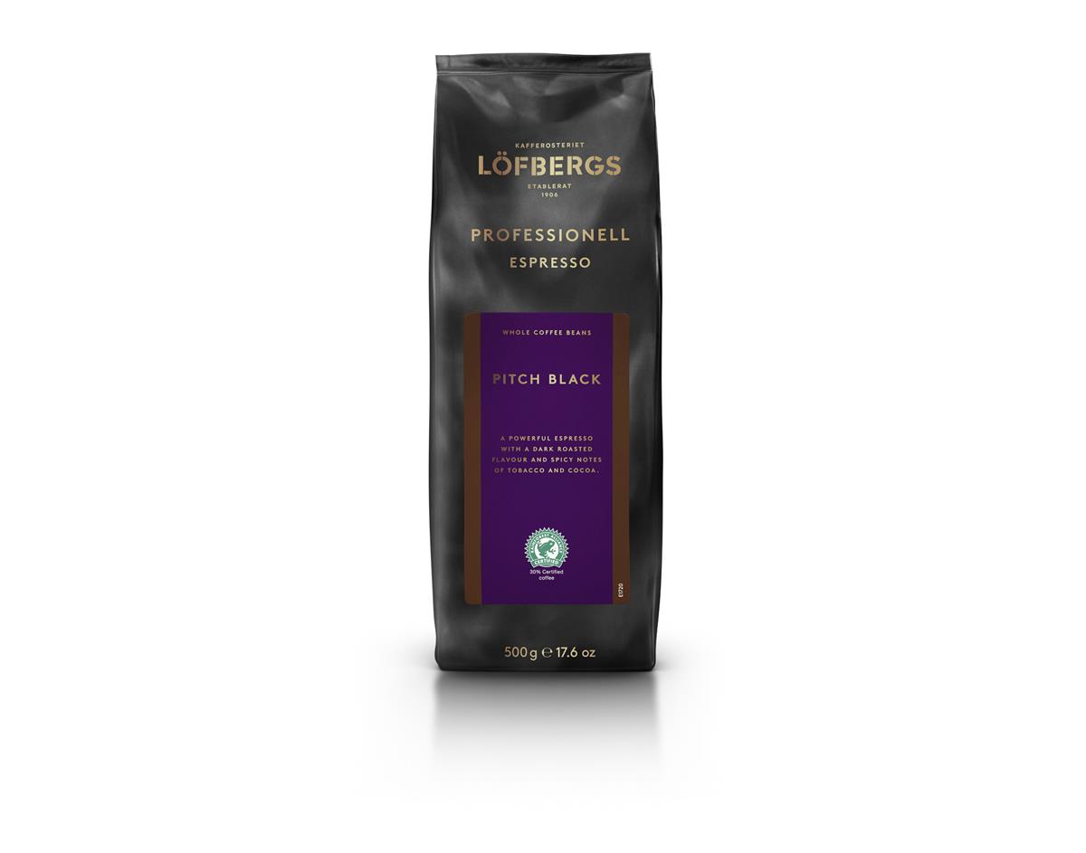 Kaffebønner pitch black 8/500 g løfbergs