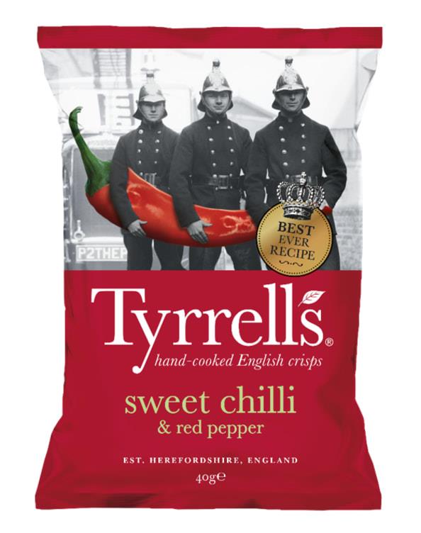 Tyrrells chips chilli og red pepper 24/40g