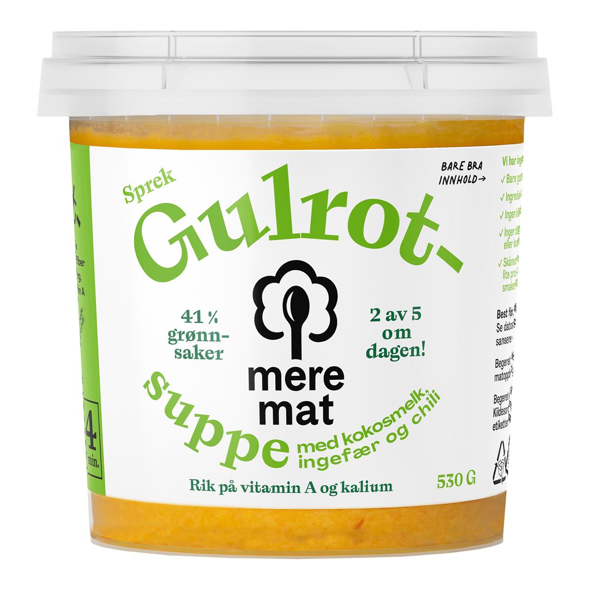 Gulrot, ingefær og chili suppe glutenfri 3/530 g***